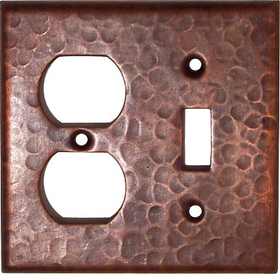 Duplex-Toggle Hammered Copper Wall Plate