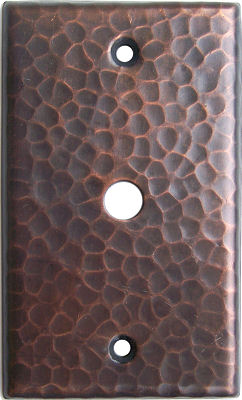 TV Cable Hammered Copper Wall Plate