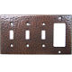 Triple Switch Single Decora Hammered Copper Plate
