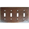 Quadruple Switch Hammered Copper Plate