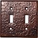 Double Toggle Hammered Copper Switch Plate