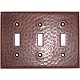 Triple Toggle Hammered Copper Switch Plate