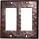 Double Decora Hammered Copper Switch Plate