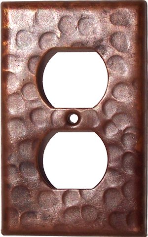 Duplex Outlet Hammered Copper Wall Plate