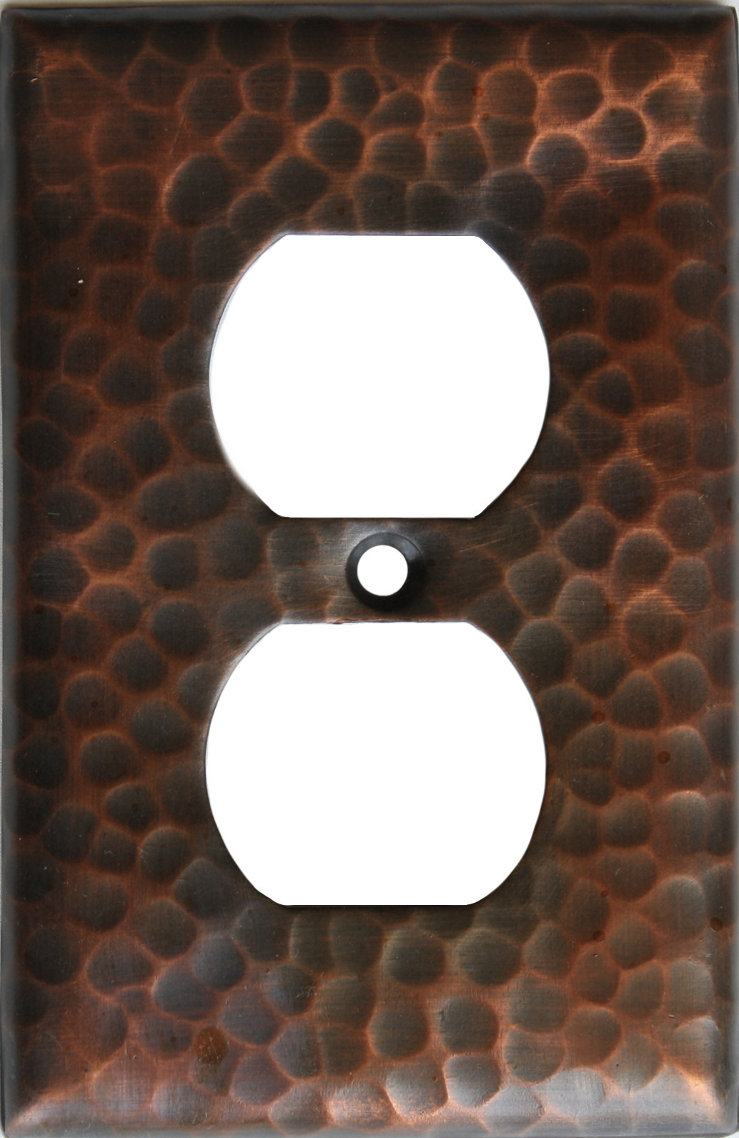 Duplex Outlet Hammered Copper Wall Plate