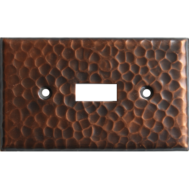 Single Toggle Hammered Copper Switch Plate