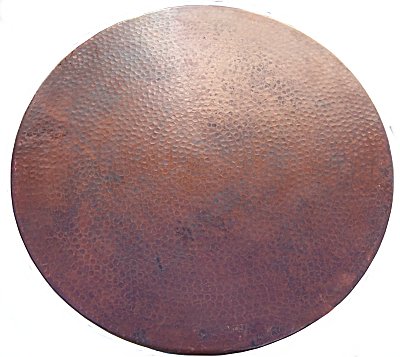 Small Hammered Copper Table Close-Up