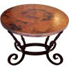 Big Round Hammered Copper Table
