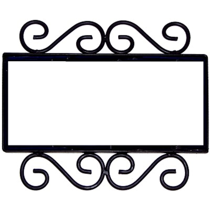 Wrought Iron House Number Frame Mission 3-Tiles