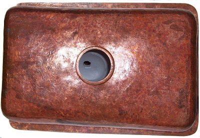Natural Color Bottom-Rounded Hammered Copper Kitchen Sink Details