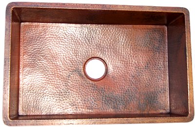 Kitchen Sinks Wholesale on Hammered Flat Copper Kitchen Sink V   220222 14