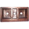 Triple Well Farmhouse Hammered Copper Sink