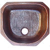 Modern Weathered Hammered Copper Kitchen Sink