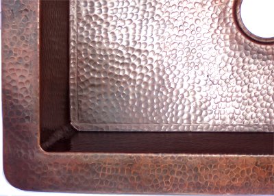 Cheap Copper Kitchen Sinks on Flat Hammered Copper Kitchen Sink Iv 220222 3