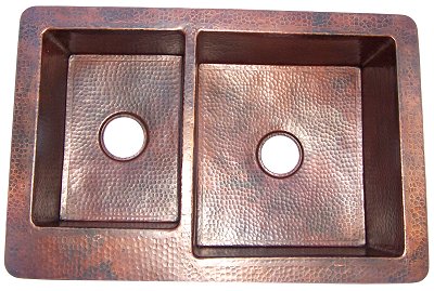  Mount Kitchen Sinks on Double Bowl Undermount Hammered Copper Kitchen Sink   220222 9