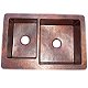 Double Bowl Undermount Hammered Copper Kitchen Sink
