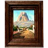 Street/Bernal Rock, Qro. Mexican Oil Painting