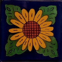 TalaMex Sunflower Talavera Mexican Coaster