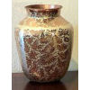 Folk Art Squared Inlay Silver & Copper Vase