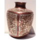 Folk Art Triangular Inlay Silver & Copper Vase