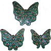 Green Peacock Talavera Ceramic Butterfly Set (3)