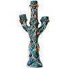 Green Peacock Tall Candle Holder