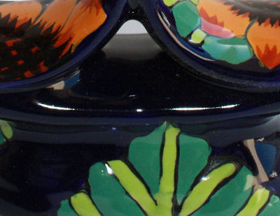 Sunflower Talavera Candle Holder Close-Up