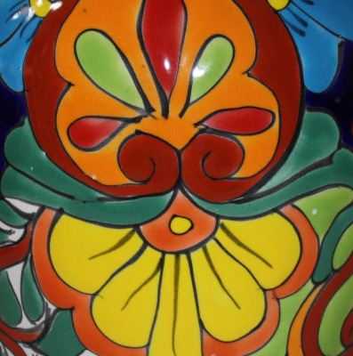 TalaMex Colorful Mermaid Talavera Flower Vase Close-Up
