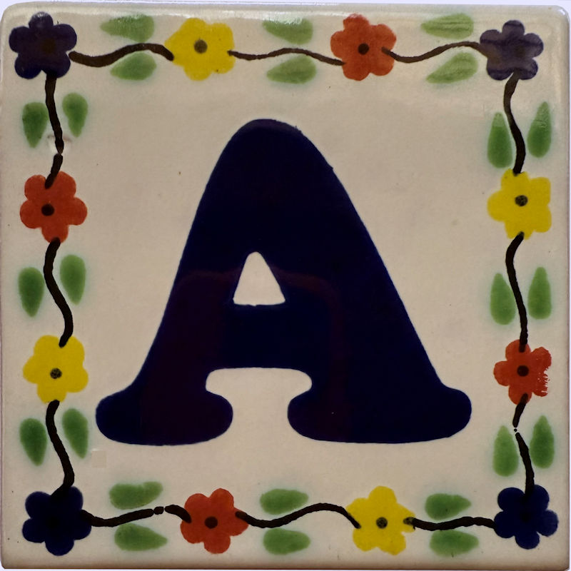 Bouquet Talavera Clay House Letter A