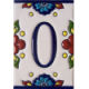 TalaMex Mexican Talavera Mission Tile House Number Zero