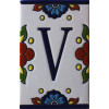 TalaMex Mexican Talavera Mission Tile House Letter V