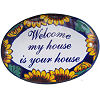 TalaMex Sunflower Talavera Ceramic House Plaque. Welcome my house is your house