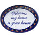 TalaMex Peacock Talavera Ceramic House Plaque. Welcome my house is your house