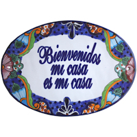Talavera Ceramic House Plaque. Bienvenidos mi casa es mi casa