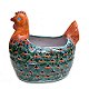 Green Peacock Chicken Talavera Ceramic Planter
