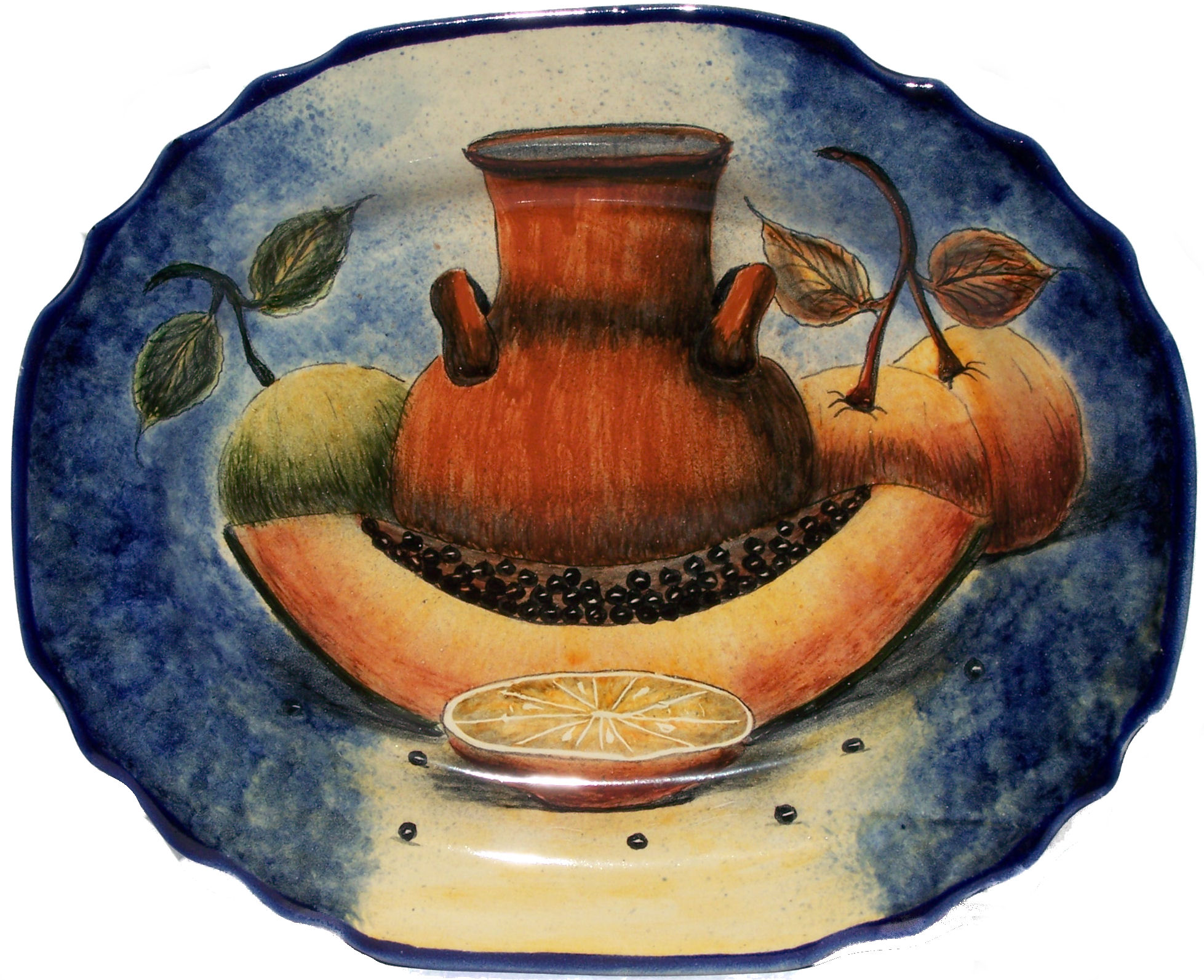 Oval Blue Talavera Ceramic Platter