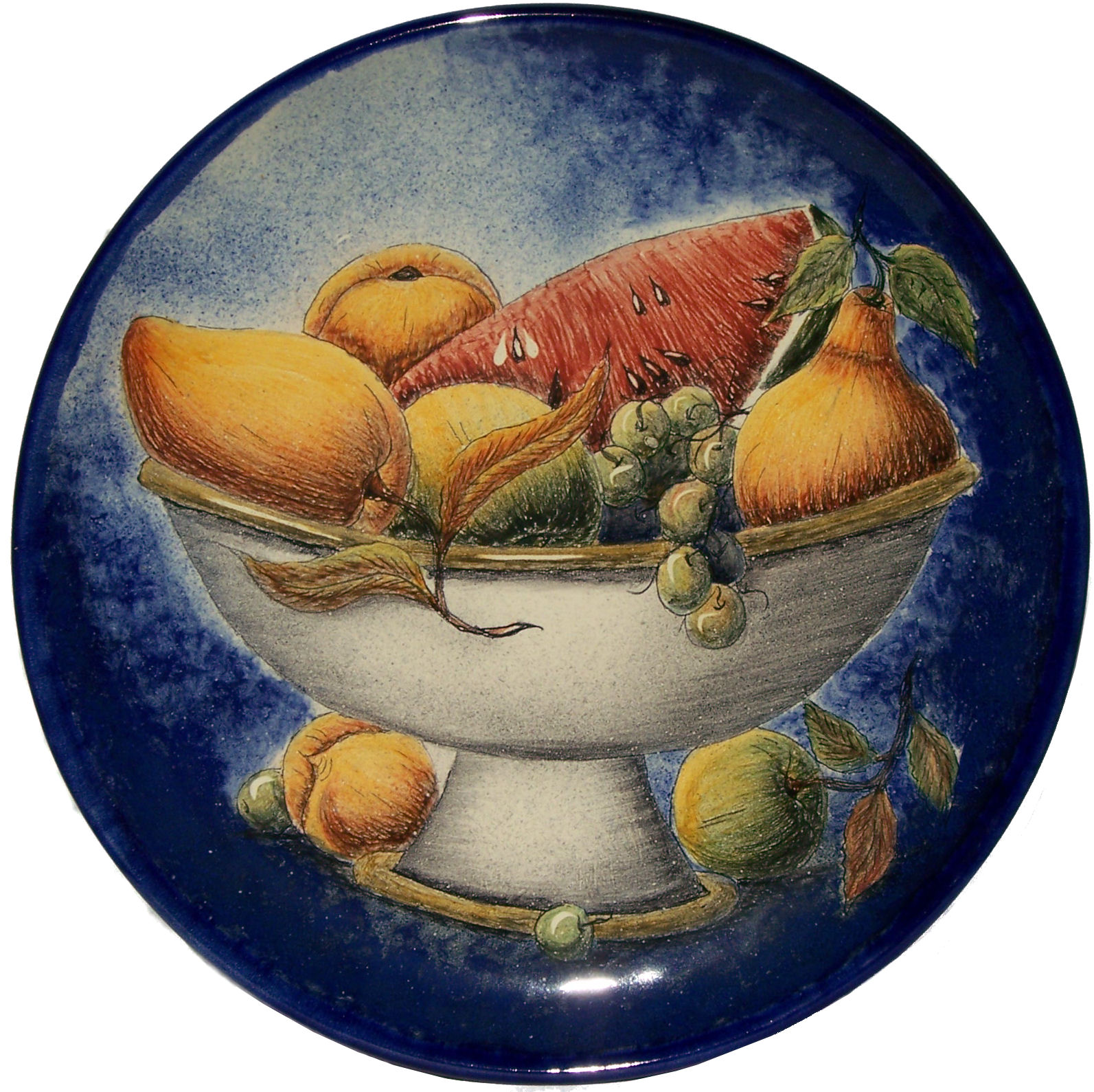 Round Blue Talavera Ceramic Platter