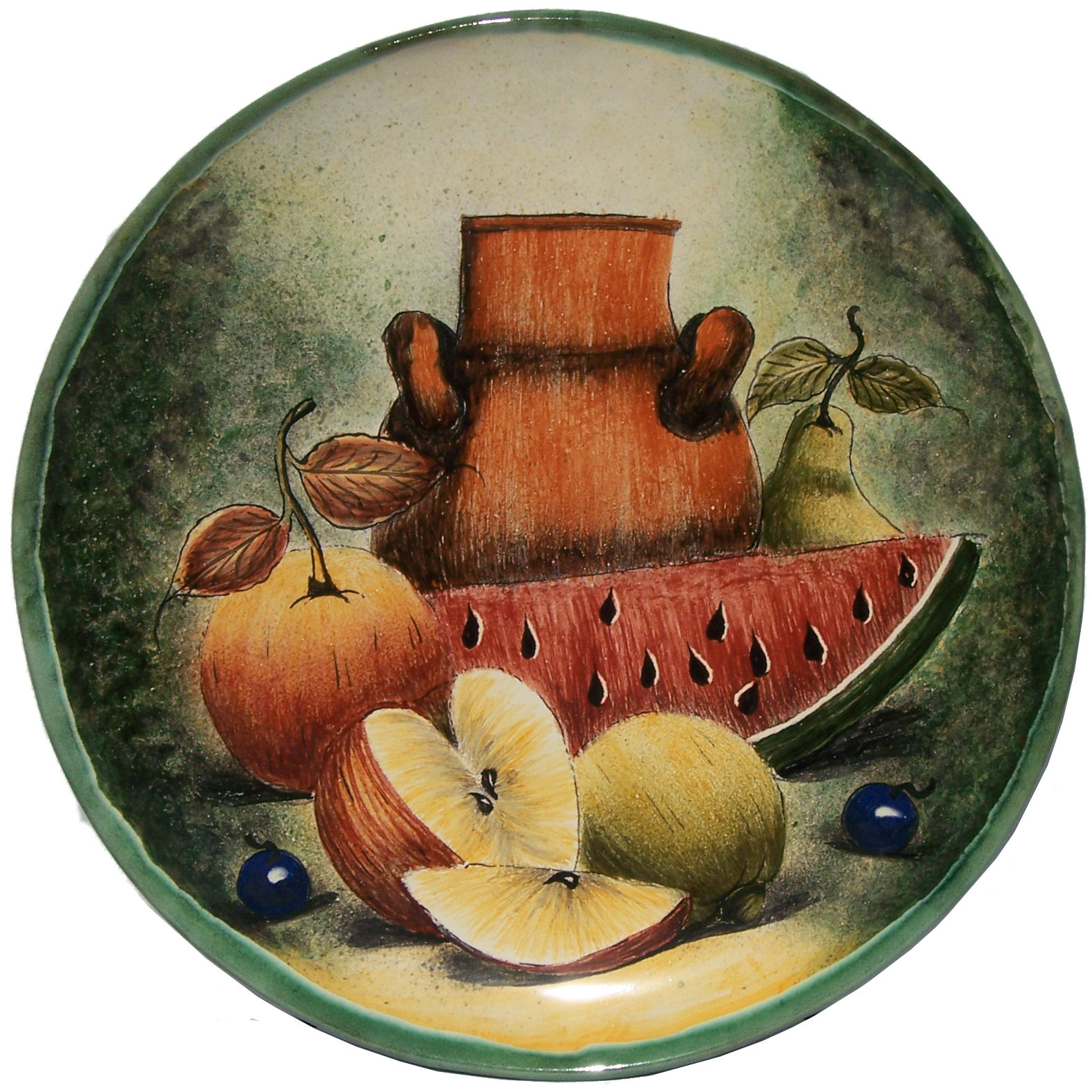 Round Green Talavera Ceramic Platter