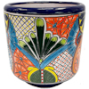 TalaMex Romita Multicolor Indoors/Outdoors Handmade Mexican Colors Talavera Ceramic Pot Planter
