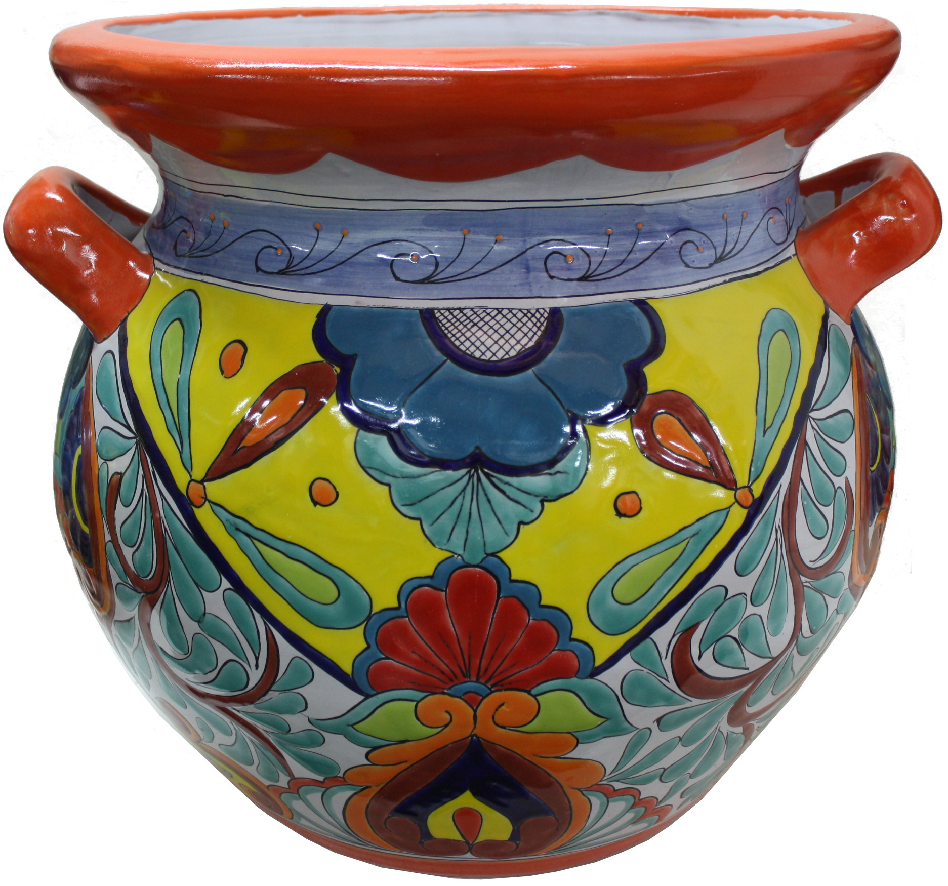Huge Multicolor Talavera Ceramic Pot