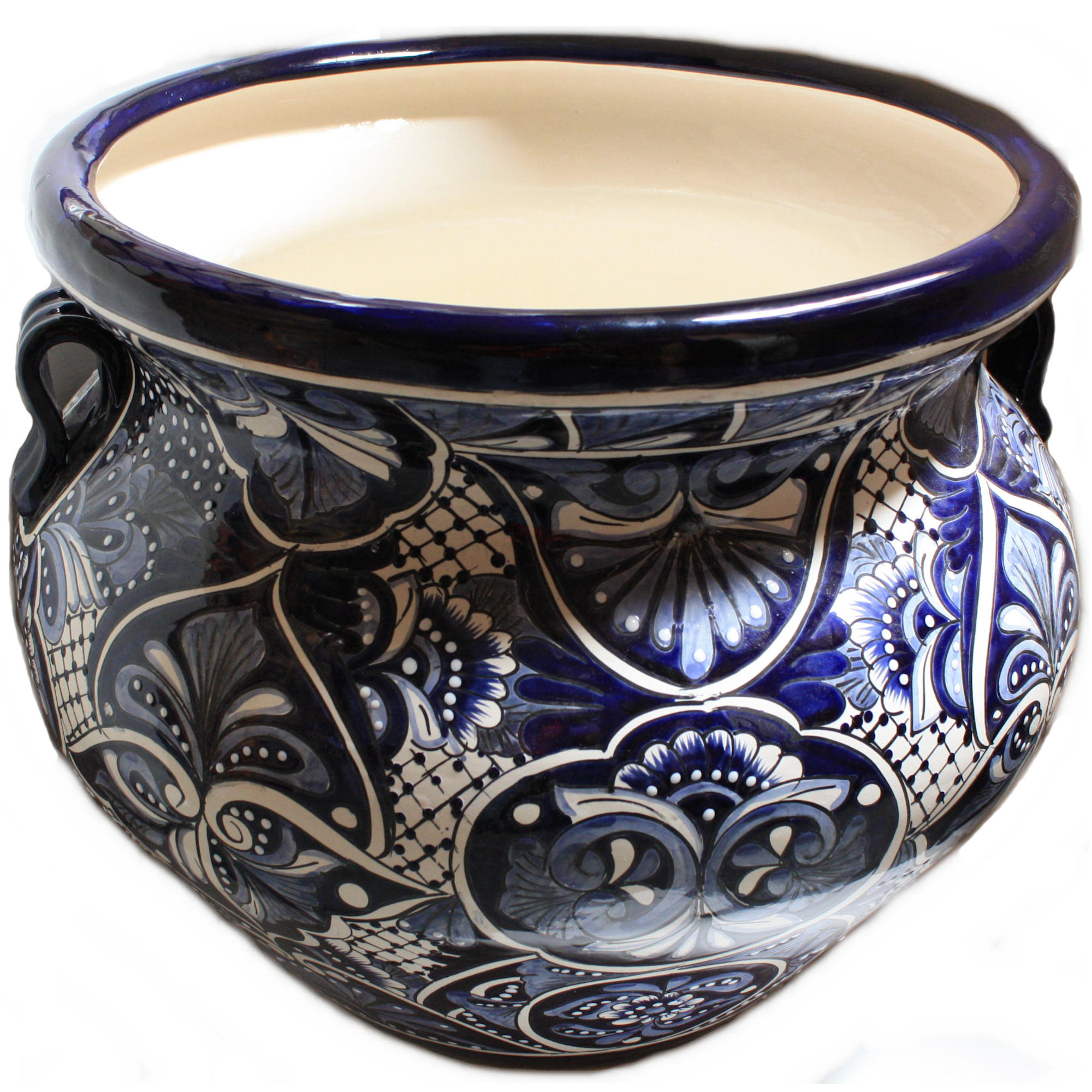 TalaMex Jumbo-Sized Zacan Mexican Colors Talavera Ceramic Garden Pot