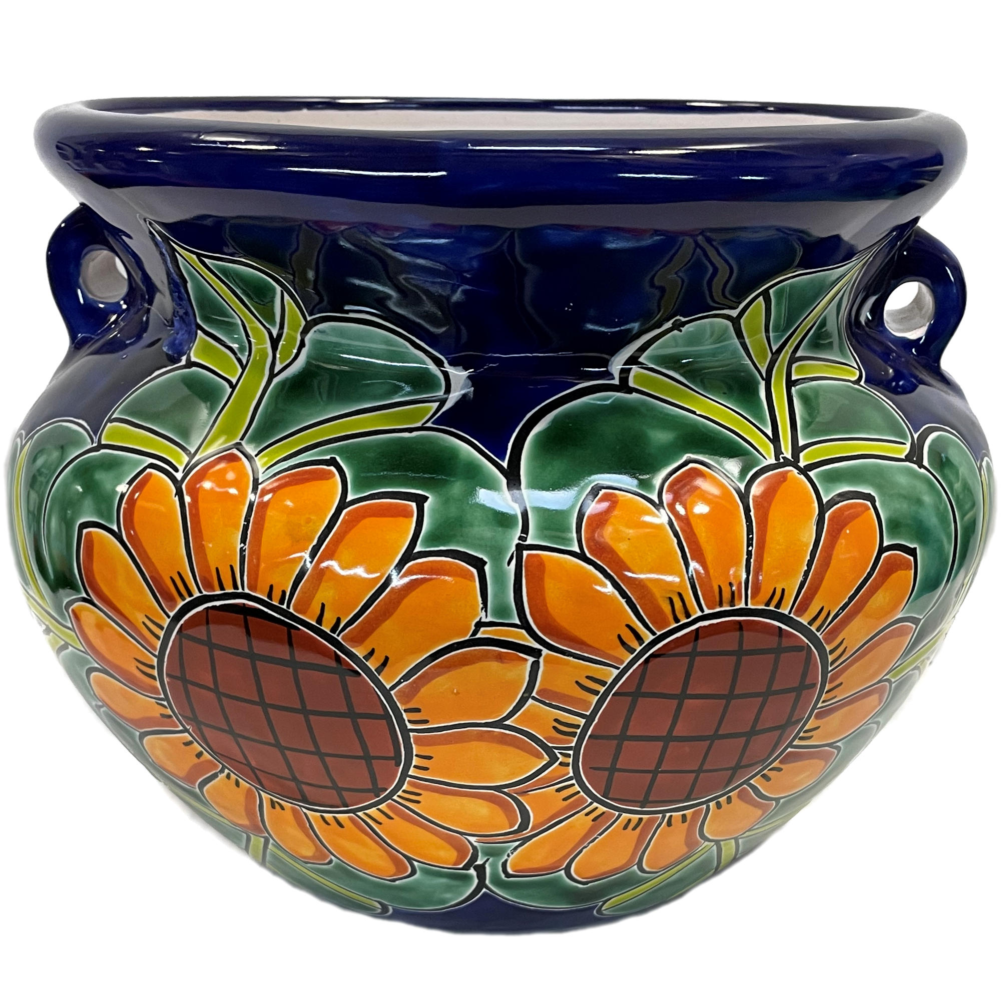 TalaMex Small-Sized Sunflower Mexican Colors Talavera Ceramic Garden Pot