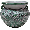 White Deco Talavera Ceramic Pot