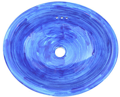 Big Washed Blue Talavera Ceramic Sink