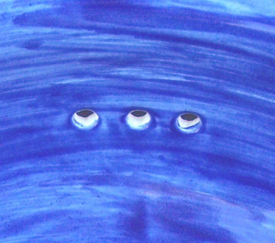 Big Washed Blue Talavera Ceramic Sink Close-Up