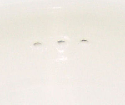 Small Mexican White Talavera Ceramic Sink Close-Up