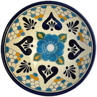 TalaMex Montijo Round Ceramic Talavera Vessel Sink