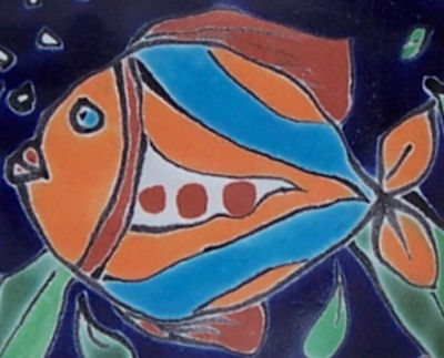 Fish Talavera Soap Container Close-Up
