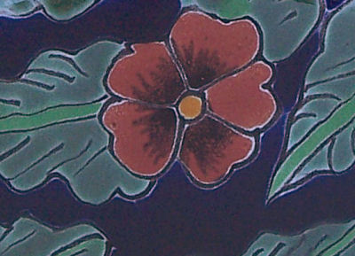Pansy Talavera Soap Container Close-Up