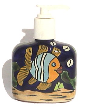 Fish Talavera Soap Container Close-Up